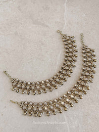 Ghungroo & Golden Crystal Anklets - SOKORA JEWELSGhungroo & Golden Crystal Anklets