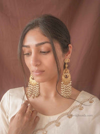Gold and Pearl Tassel Earrings - SOKORA JEWELSGold and Pearl Tassel Earrings