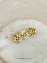 Gold Ball & Kundan Ring - SOKORA JEWELSGold Ball & Kundan RingRING