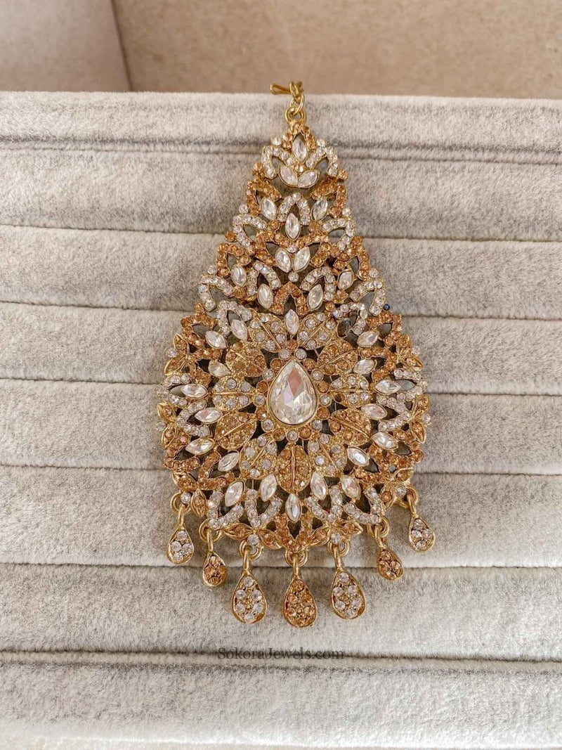 Gold & Clear Jhumar - SOKORA JEWELSGold & Clear Jhumar