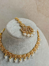 Gold Crystal & Pearl Necklace Set – Indian Wedding Guest Jewellery - SOKORA JEWELSGold Crystal & Pearl Necklace Set – Indian Wedding Guest JewelleryNECKLACE SETS
