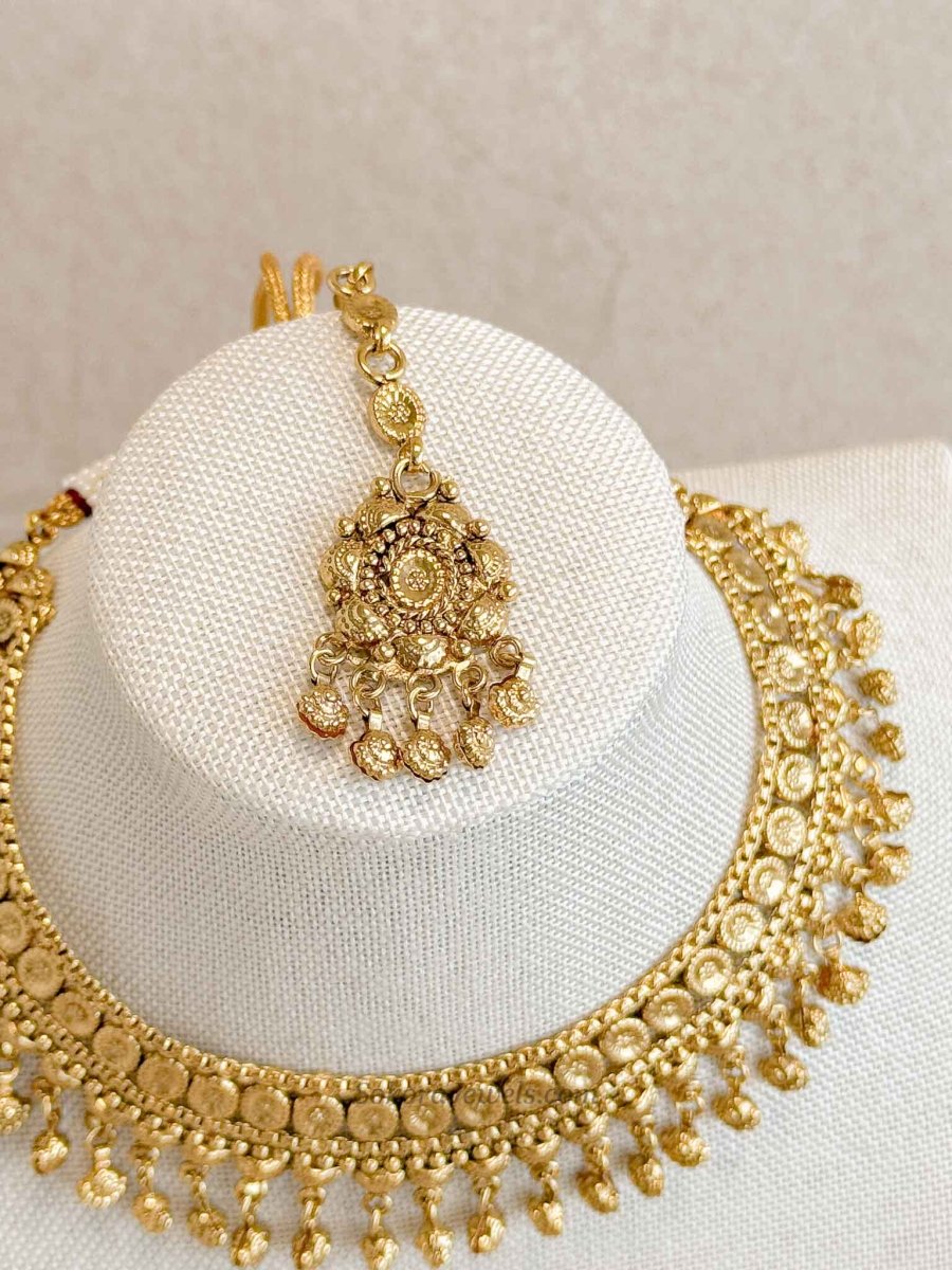 Gold Ghungroo Bead Hasli Set - SOKORA JEWELSGold Ghungroo Bead Hasli SetNECKLACE SETS