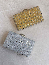 Gold Mirror Detail Clutch Bag - SOKORA JEWELSGold Mirror Detail Clutch Bag