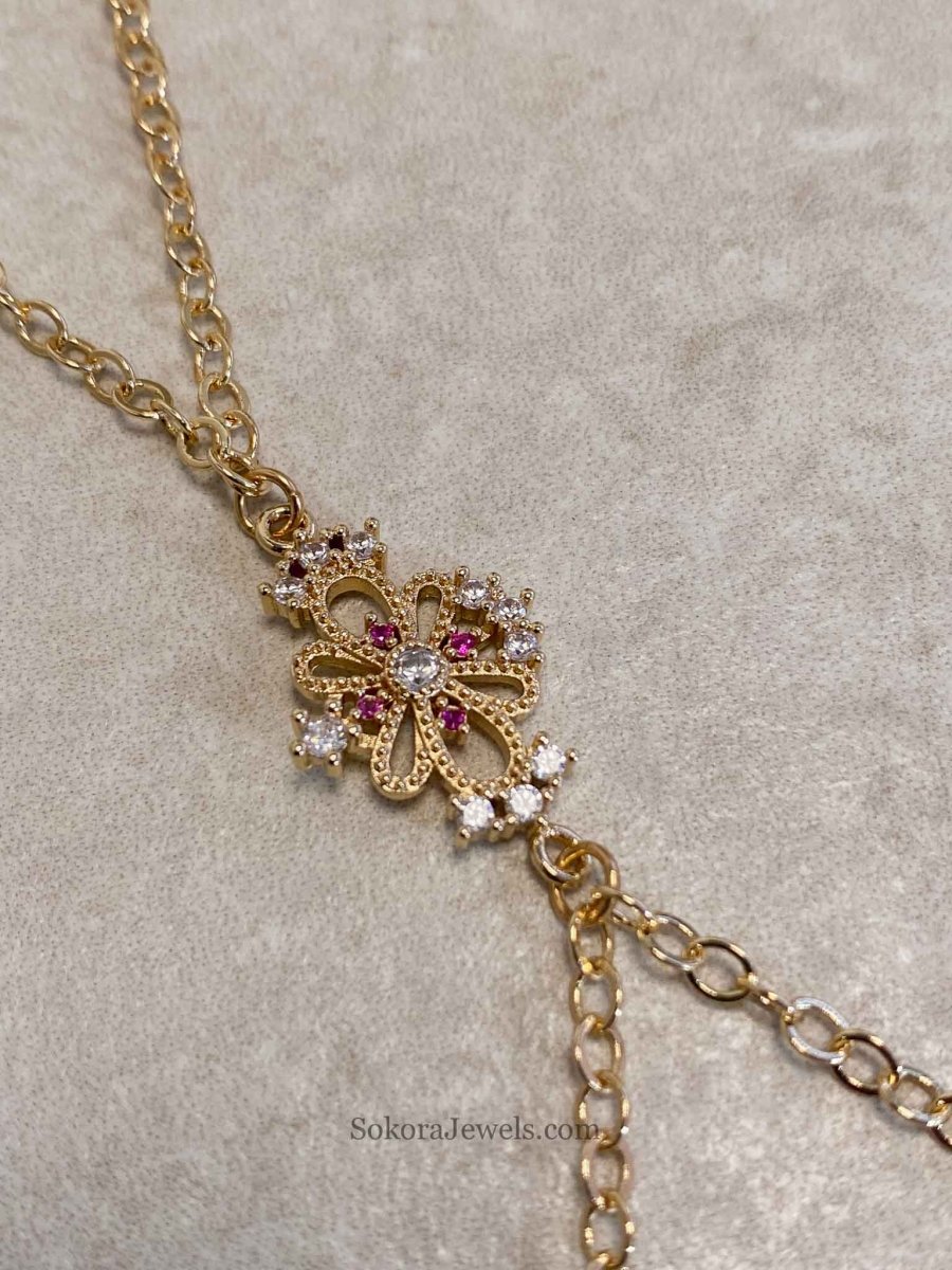 Gold Plated Charm Hand Harness - SOKORA JEWELSGold Plated Charm Hand Harness
