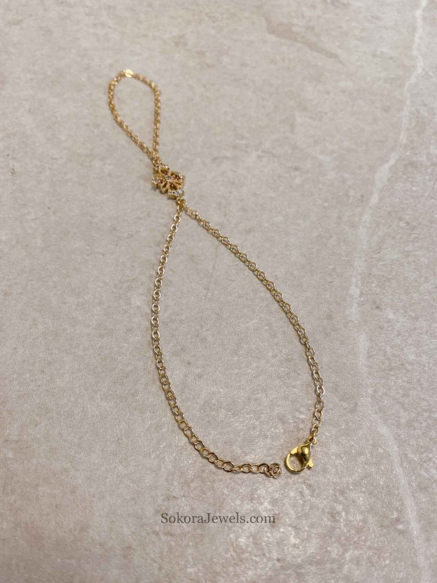 Gold Plated Charm Hand Harness - SOKORA JEWELSGold Plated Charm Hand Harness