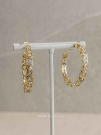Gold Plated Cubic Zirconium Hoops - SOKORA JEWELSGold Plated Cubic Zirconium Hoops
