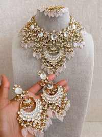Gold Plated Heritage Kundan Bridal Pendant Necklace Set – Pink - SOKORA JEWELSGold Plated Heritage Kundan Bridal Pendant Necklace Set – Pink