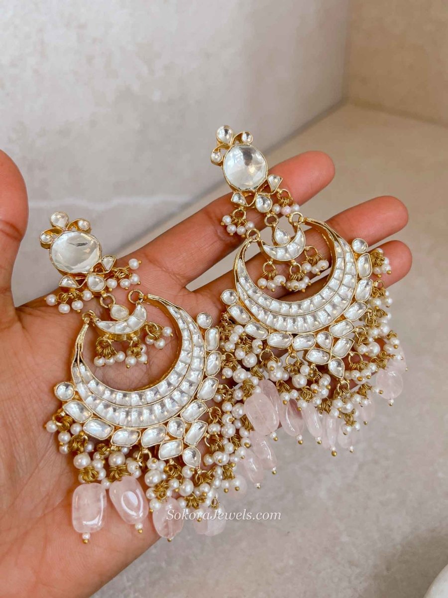 Gold Plated Heritage Kundan Bridal Pendant Necklace Set – Pink - SOKORA JEWELSGold Plated Heritage Kundan Bridal Pendant Necklace Set – Pink
