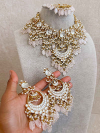 Gold Plated Heritage Kundan Bridal Pendant Necklace Set – Pink - SOKORA JEWELSGold Plated Heritage Kundan Bridal Pendant Necklace Set – Pink