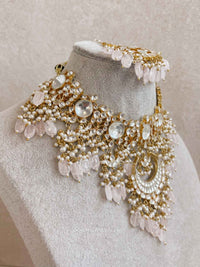 Gold Plated Heritage Kundan Bridal Pendant Necklace Set – Pink - SOKORA JEWELSGold Plated Heritage Kundan Bridal Pendant Necklace Set – Pink