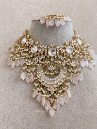 Gold Plated Heritage Kundan Bridal Pendant Necklace Set – Pink - SOKORA JEWELSGold Plated Heritage Kundan Bridal Pendant Necklace Set – Pink