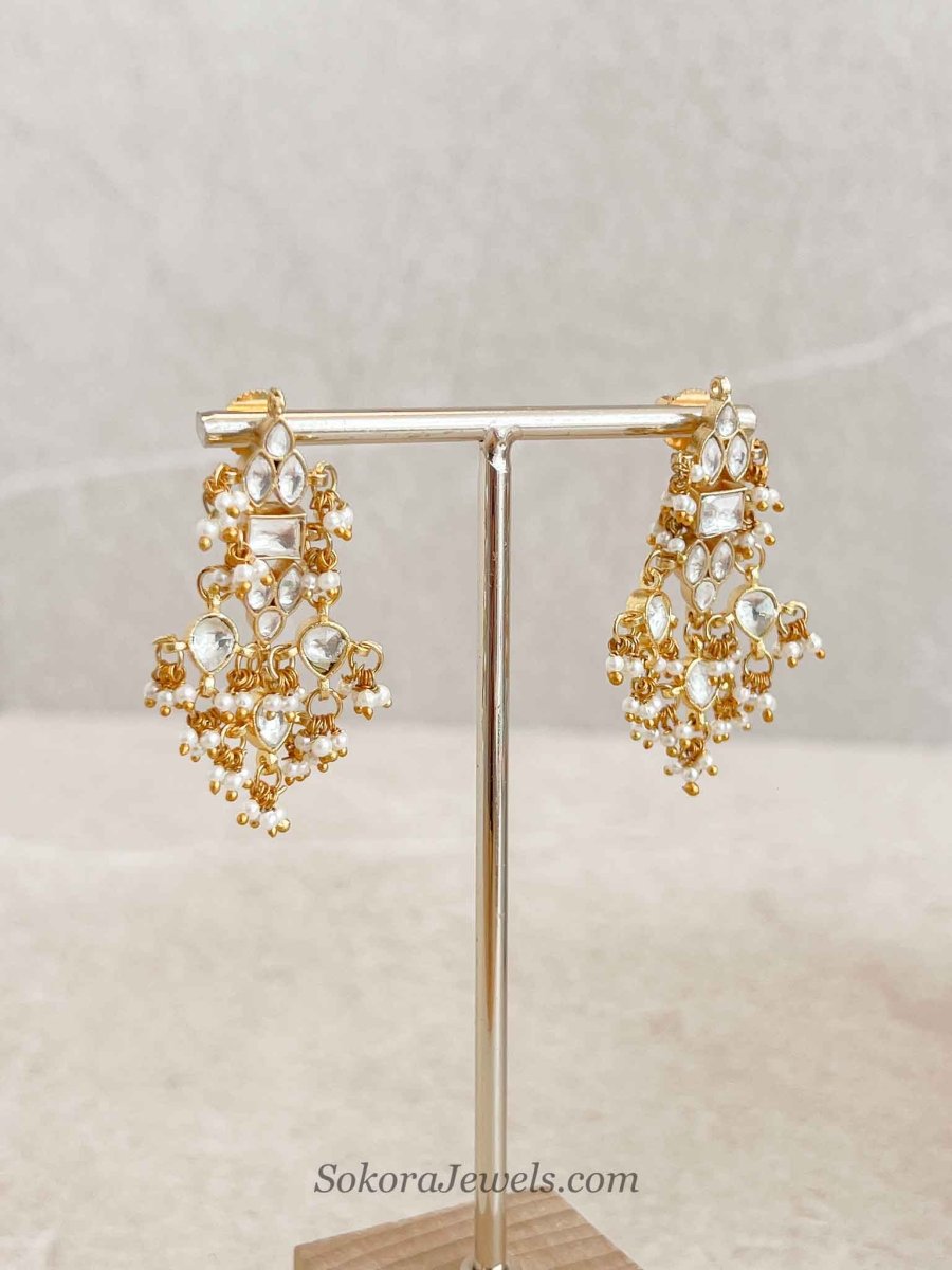 Gold Plated Kundan Choker and Earring set - SOKORA JEWELSGold Plated Kundan Choker and Earring set