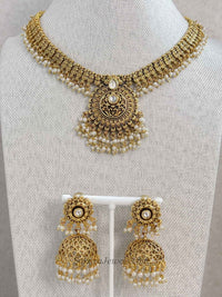 Gold Plated Kundan Pendant Necklace Set – Indian Wedding Guest Jewellery - SOKORA JEWELSGold Plated Kundan Pendant Necklace Set – Indian Wedding Guest JewelleryNECKLACE SETS