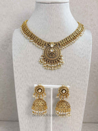 Gold Plated Kundan Pendant Necklace Set – Indian Wedding Guest Jewellery - SOKORA JEWELSGold Plated Kundan Pendant Necklace Set – Indian Wedding Guest JewelleryNECKLACE SETS
