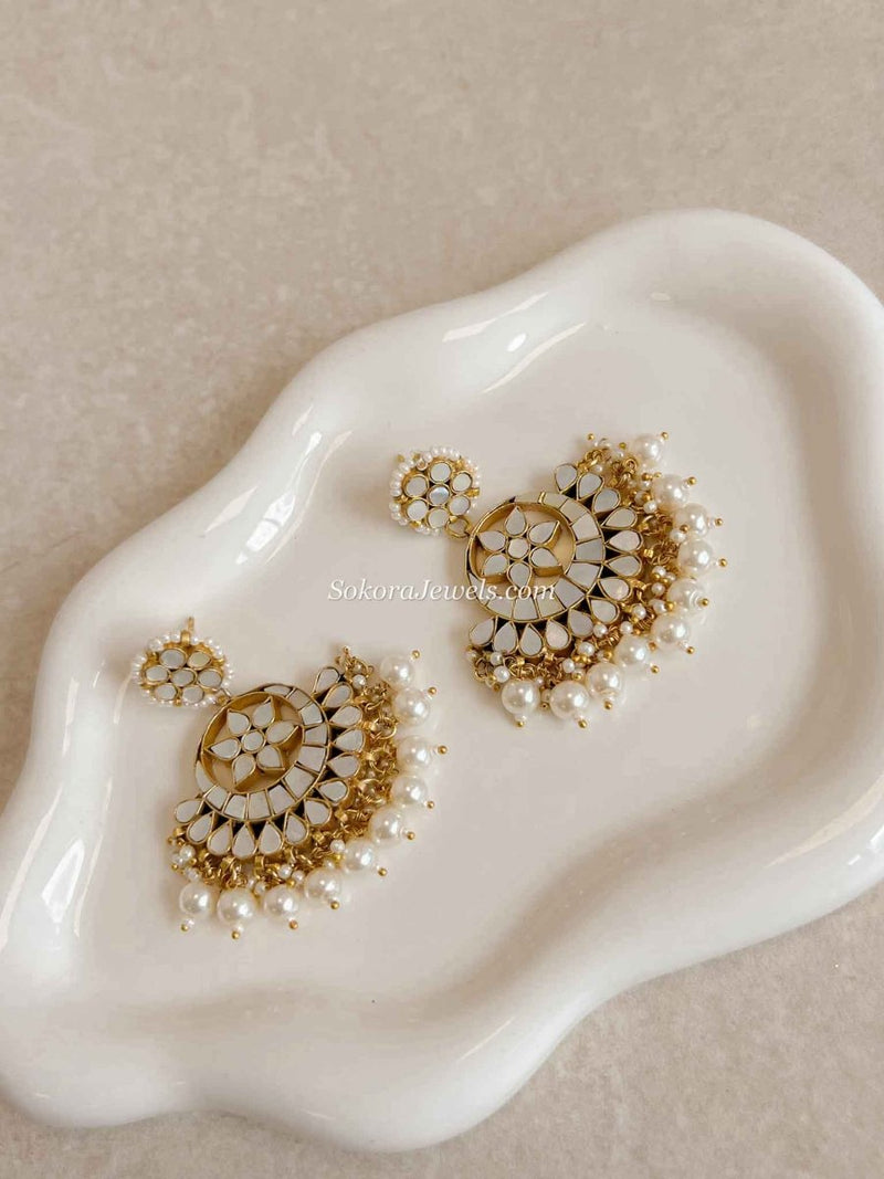 Gold Plated Mother of Pearl Earrings - SOKORA JEWELSGold Plated Mother of Pearl Earrings