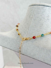 Gold plated Tourmaline Necklace - SOKORA JEWELSGold plated Tourmaline NecklaceChoker Sets