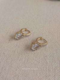 Gold Plated Zircon Drop Earrings - SOKORA JEWELSGold Plated Zircon Drop Earrings