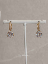 Gold Plated Zircon Drop Earrings - SOKORA JEWELSGold Plated Zircon Drop Earrings