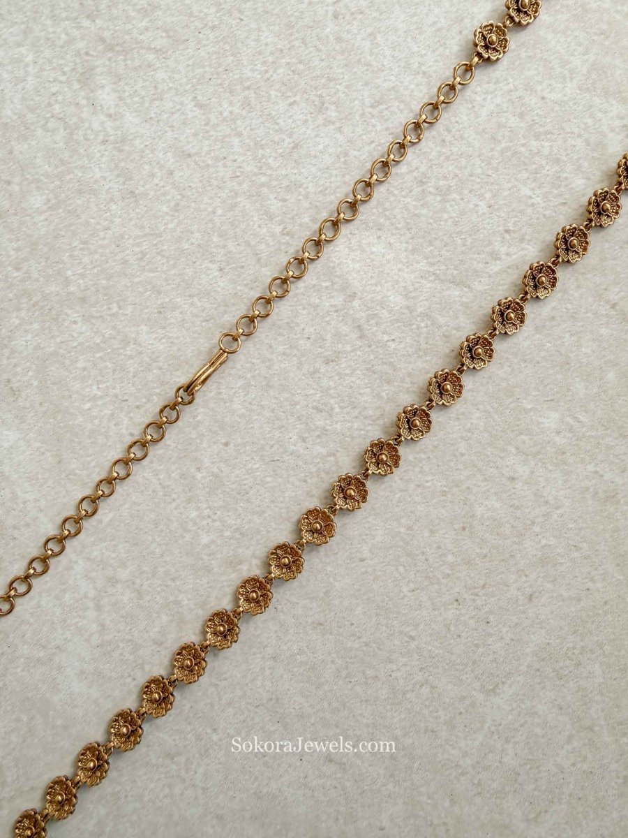 Gold Rose Flower Waist chain - SOKORA JEWELSGold Rose Flower Waist chain