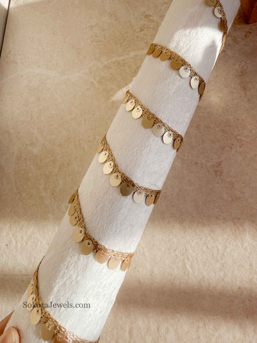 Gold Sequin Decorative Hair Plait Lace - SOKORA JEWELSGold Sequin Decorative Hair Plait Lace