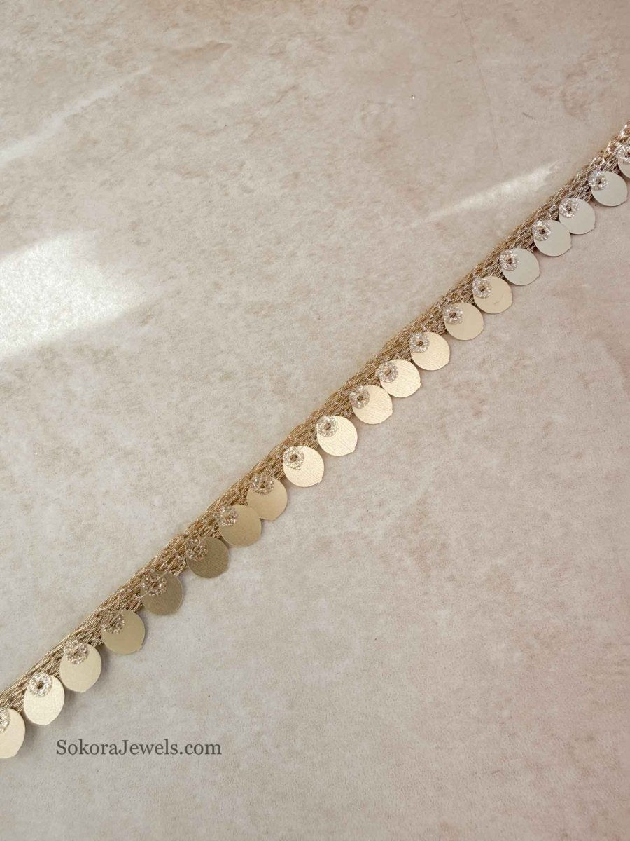 Gold Sequin Decorative Hair Plait Lace - SOKORA JEWELSGold Sequin Decorative Hair Plait Lace