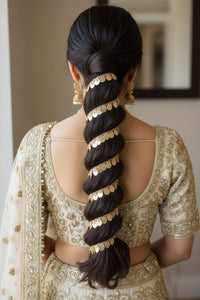 Gold Sequin Decorative Hair Plait Lace - SOKORA JEWELSGold Sequin Decorative Hair Plait Lace