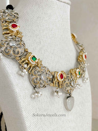 Gold/ Silver Heritage Motif Necklace Set - SOKORA JEWELSGold/ Silver Heritage Motif Necklace Set