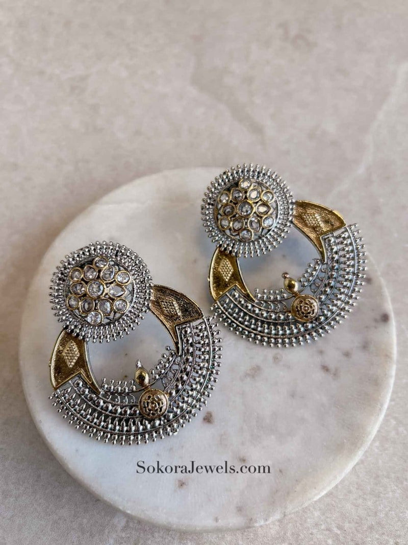 Gold & Silver Tribal Earrings - SOKORA JEWELSGold & Silver Tribal Earrings
