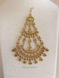 Gold Statement Jhumar – Bridal Side Headpiece - SOKORA JEWELSGold Statement Jhumar – Bridal Side Headpiece