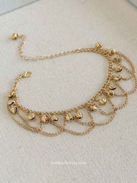 Gold Tone Chain Detail Ghungroo Anklet – Bridal Payal (Sold Individually) - SOKORA JEWELSGold Tone Chain Detail Ghungroo Anklet – Bridal Payal (Sold Individually)