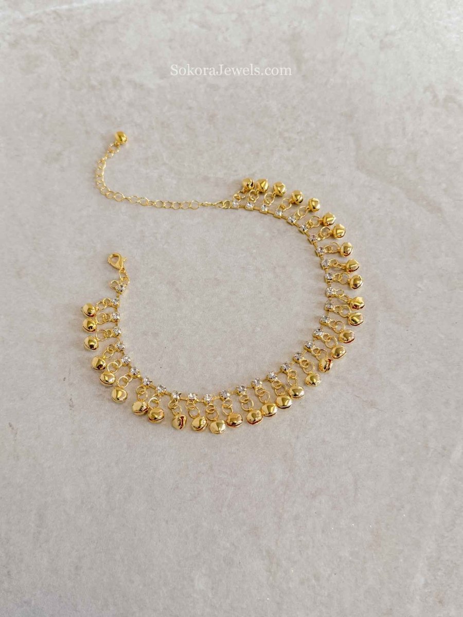 Gold Tone Ghungroo Anklet – Bridal Payal (Sold Individually) - SOKORA JEWELSGold Tone Ghungroo Anklet – Bridal Payal (Sold Individually)