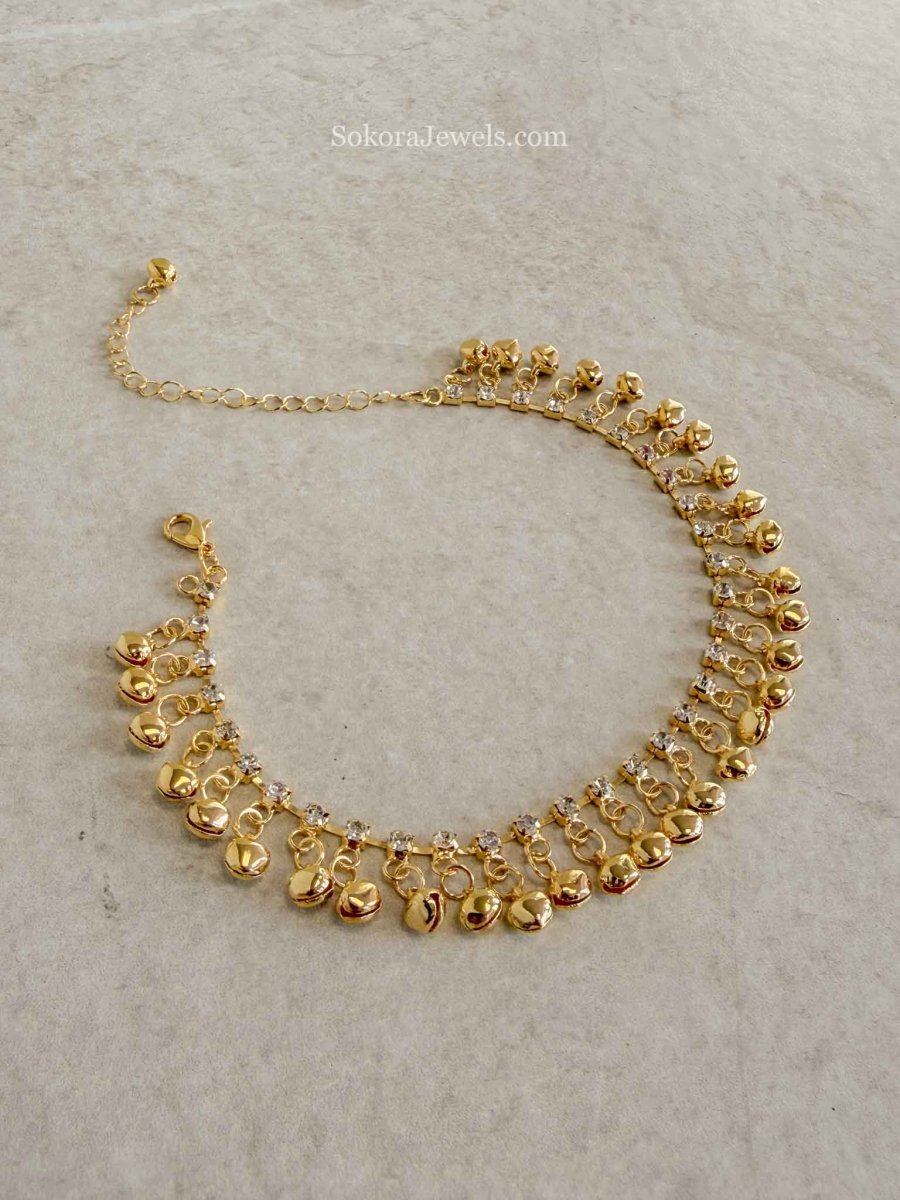 Gold Tone Ghungroo Anklet – Bridal Payal (Sold Individually) - SOKORA JEWELSGold Tone Ghungroo Anklet – Bridal Payal (Sold Individually)