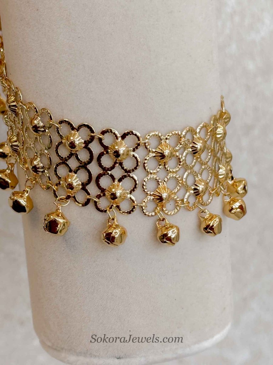 Gold Tone Ghungroo Anklet – Bridal Payal (Sold Individually) - SOKORA JEWELSGold Tone Ghungroo Anklet – Bridal Payal (Sold Individually)
