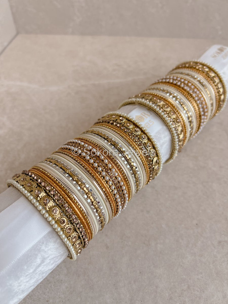 Golden Bangle Set - SOKORA JEWELSGolden Bangle SetBANGLES