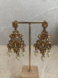 Golden Bridal Necklace Set - SOKORA JEWELSGolden Bridal Necklace Set