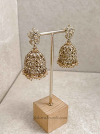 Golden Champagne Jhumka Earrings - SOKORA JEWELSGolden Champagne Jhumka Earrings