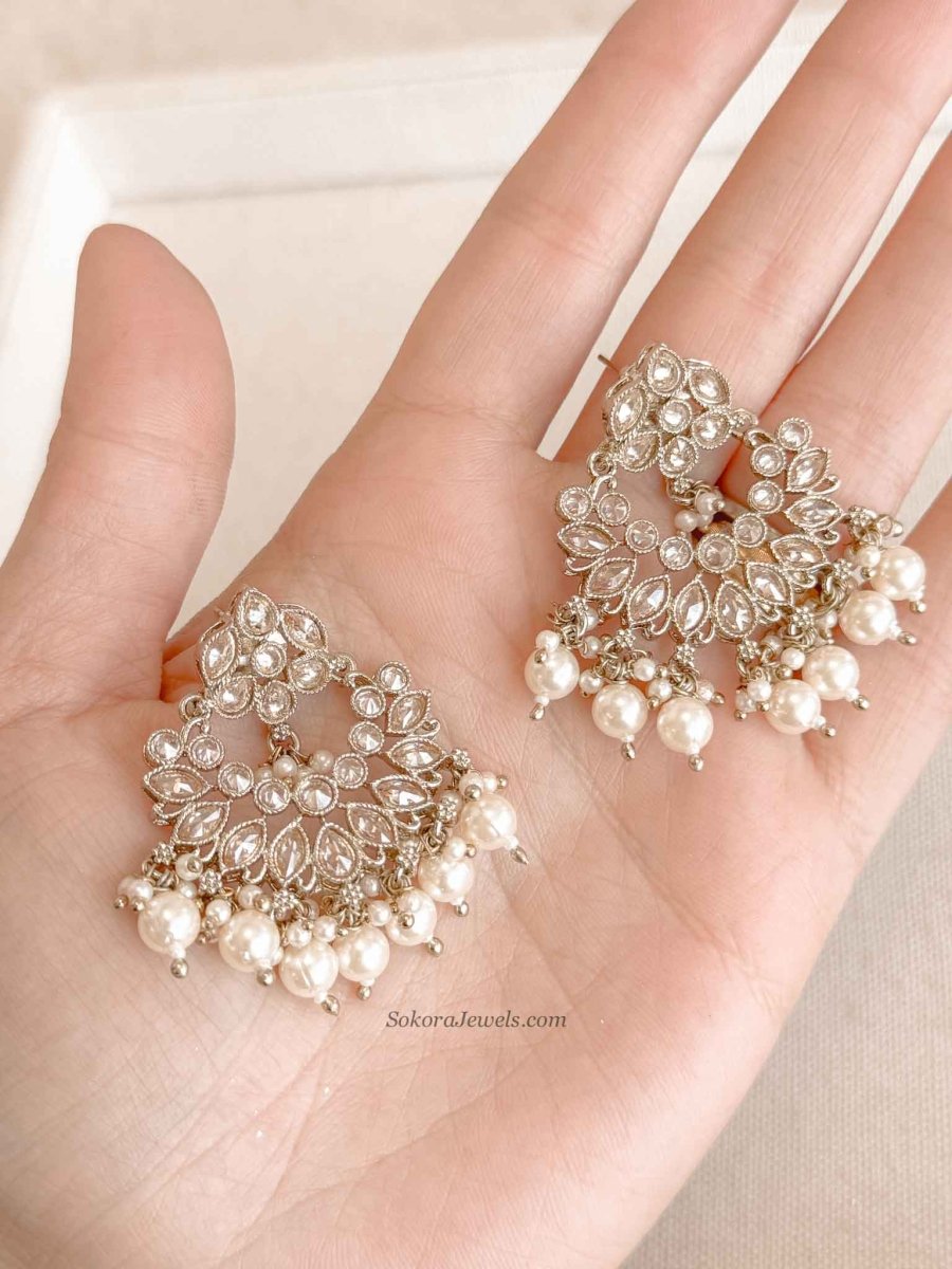 Golden Chandbali Earrings - SOKORA JEWELSGolden Chandbali Earrings