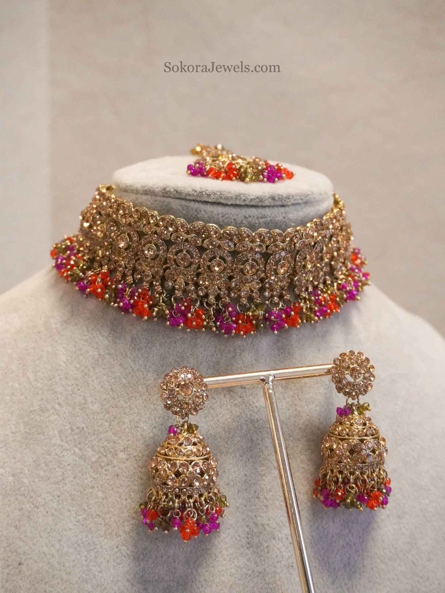 Golden Choker Set - SOKORA JEWELSGolden Choker Set