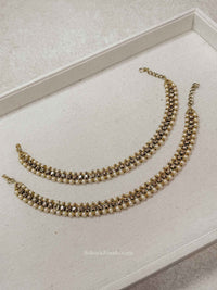 Golden crystal and Pearl Anklets - SOKORA JEWELSGolden crystal and Pearl Anklets