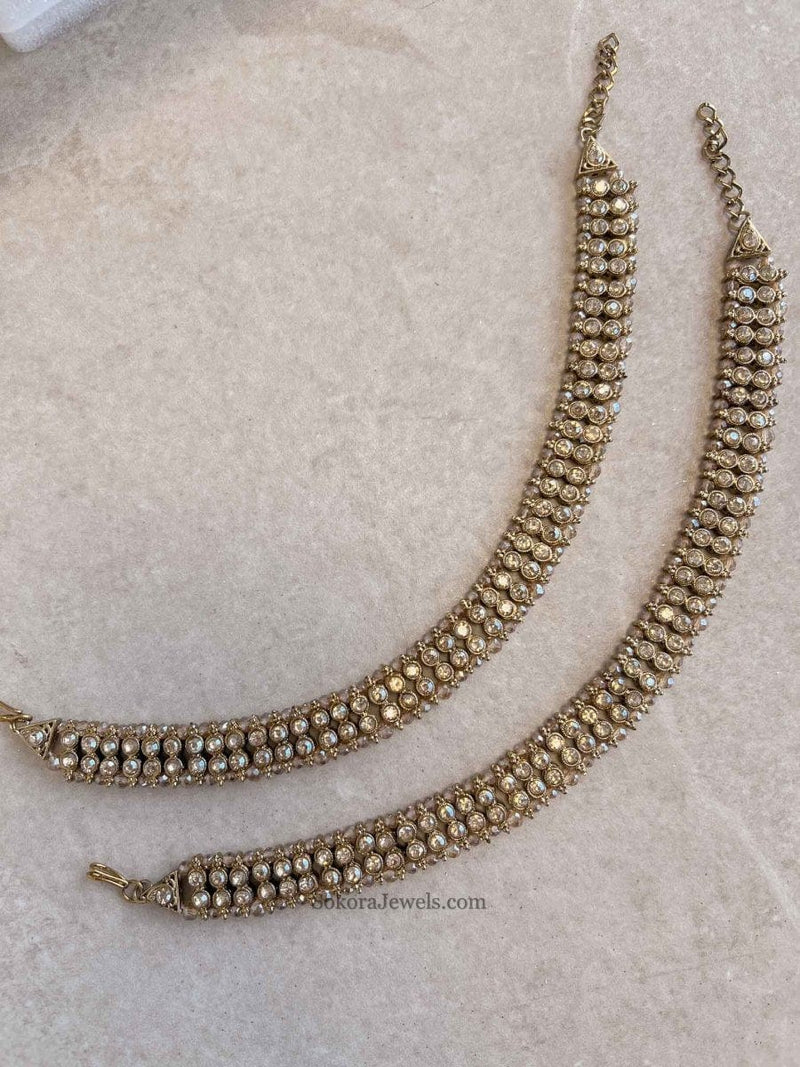 Golden crystal Anklets - SOKORA JEWELSGolden crystal Anklets