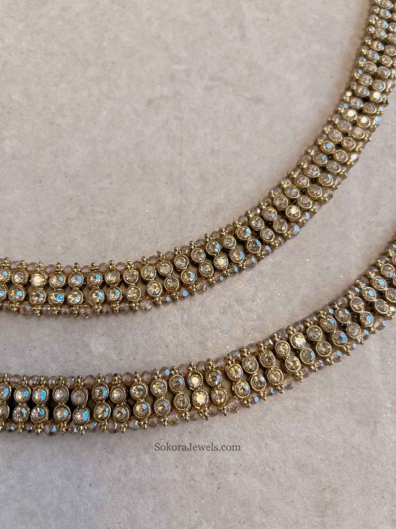 Golden crystal Anklets - SOKORA JEWELSGolden crystal Anklets