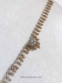 Golden Crystal Beaded Waist chain - SOKORA JEWELSGolden Crystal Beaded Waist chain