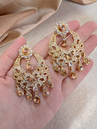 Golden Crystal Earrings - SOKORA JEWELSGolden Crystal Earrings