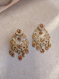 Golden Crystal Earrings - SOKORA JEWELSGolden Crystal Earrings