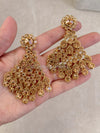 Golden Crystal Earrings with Pink - SOKORA JEWELSGolden Crystal Earrings with Pink