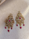 Golden Crystal Earrings with Pink - SOKORA JEWELSGolden Crystal Earrings with Pink