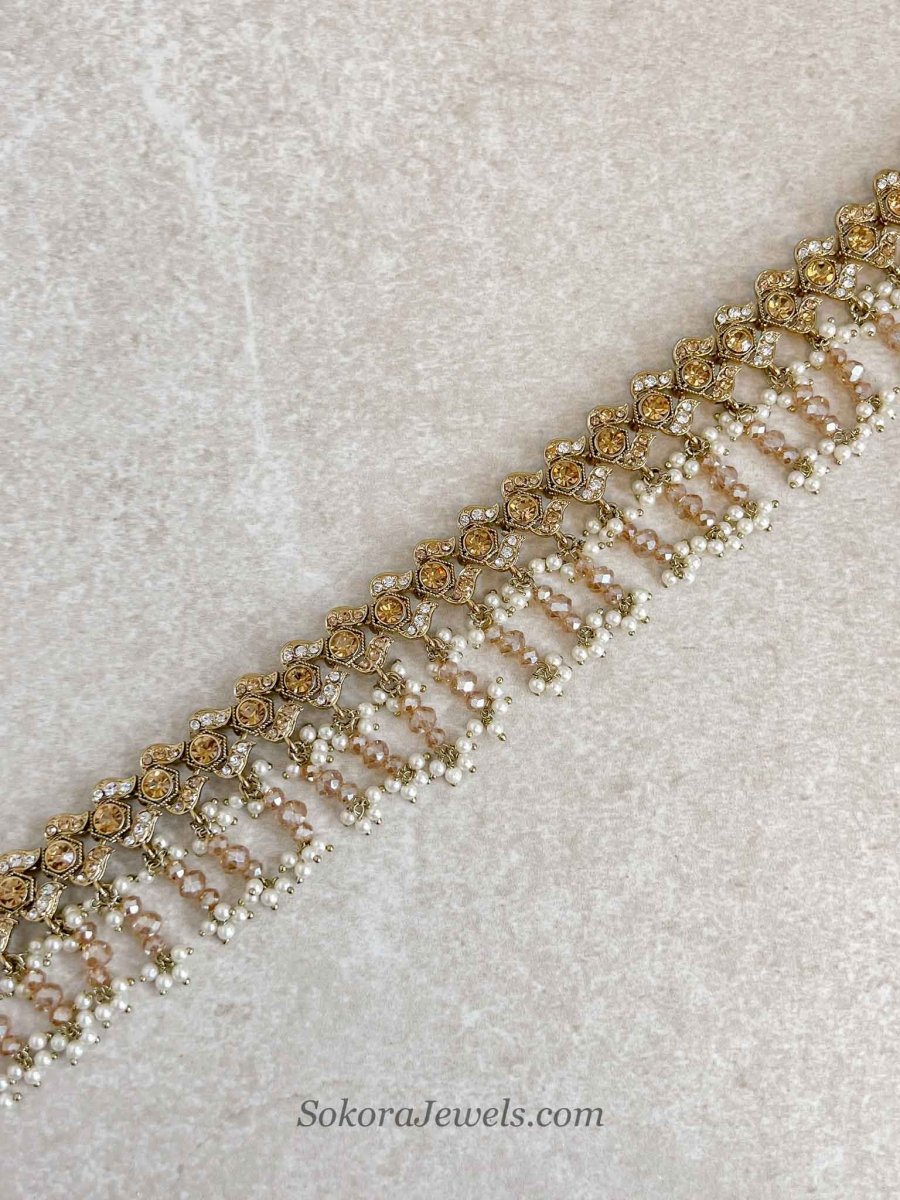 Golden Crystal Waist Chain - SOKORA JEWELSGolden Crystal Waist Chain