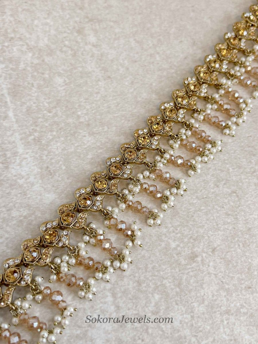 Golden Crystal Waist Chain - SOKORA JEWELSGolden Crystal Waist Chain