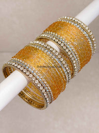 Golden Glass Bangle set - 2.10 - SOKORA JEWELSGolden Glass Bangle set - 2.10BANGLES