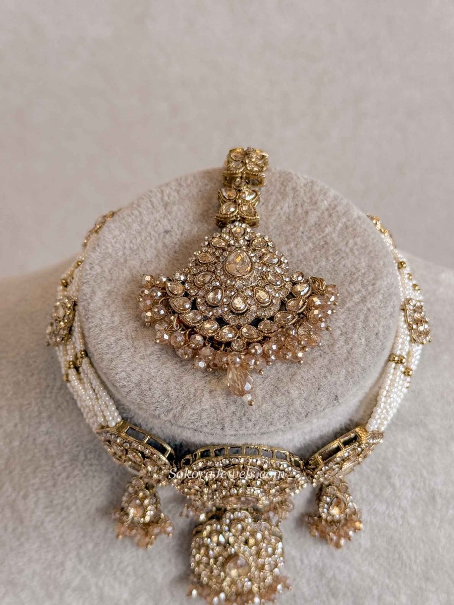 Golden & Pearl Choker set - SOKORA JEWELSGolden & Pearl Choker set